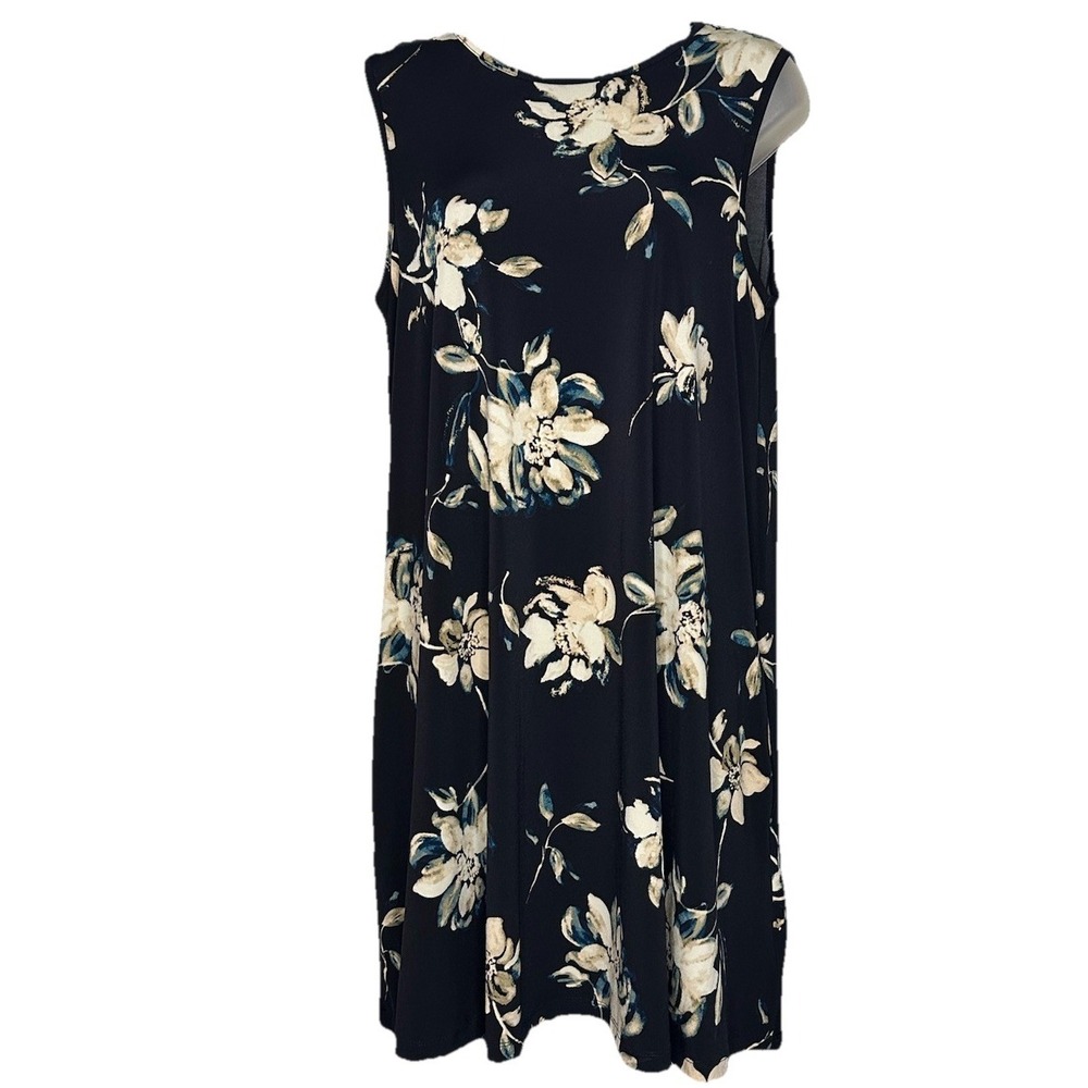 Cynthia Rowley Women's Floral Dress Medium Liquid Knit Stretch Summer Resortwear